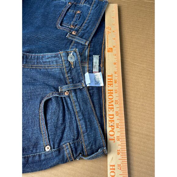 Y2k Grunge streetwear Levis 515 bootcut Jeans sz 12 high rise dark wash - Picture 10 of 12